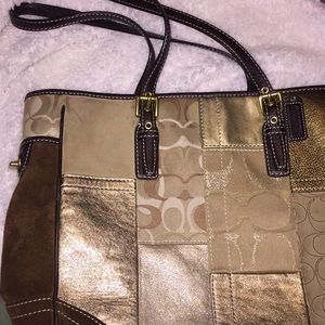 Coach patch work tote